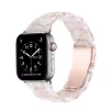 Rose quartz crystal Apple Watch band with stainless steel connector, premium resin