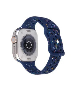Apple Watch Ultra midnight blue glitter sport band with colorful speckled design