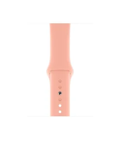 Pink grapefruit silicone sport watch band with adjustable fit holes