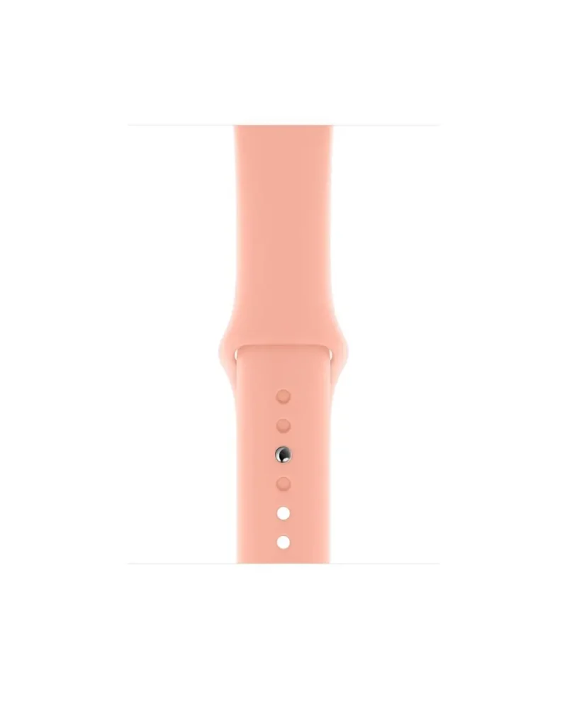 Pink grapefruit silicone sport watch band with adjustable fit holes