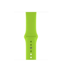 Bright green silicone sport band for Apple Watch with adjustable fit