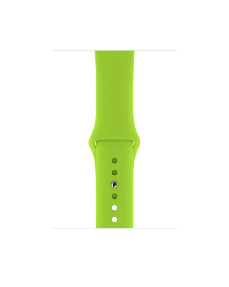 Bright green silicone sport band for Apple Watch with adjustable fit