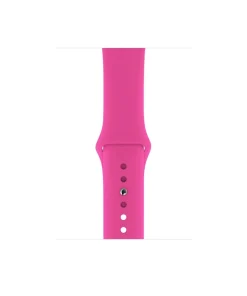 Hot pink silicone sport band with adjustment holes for smartwatch