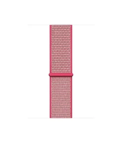 Hot pink woven sport loop watch band with breathable mesh material