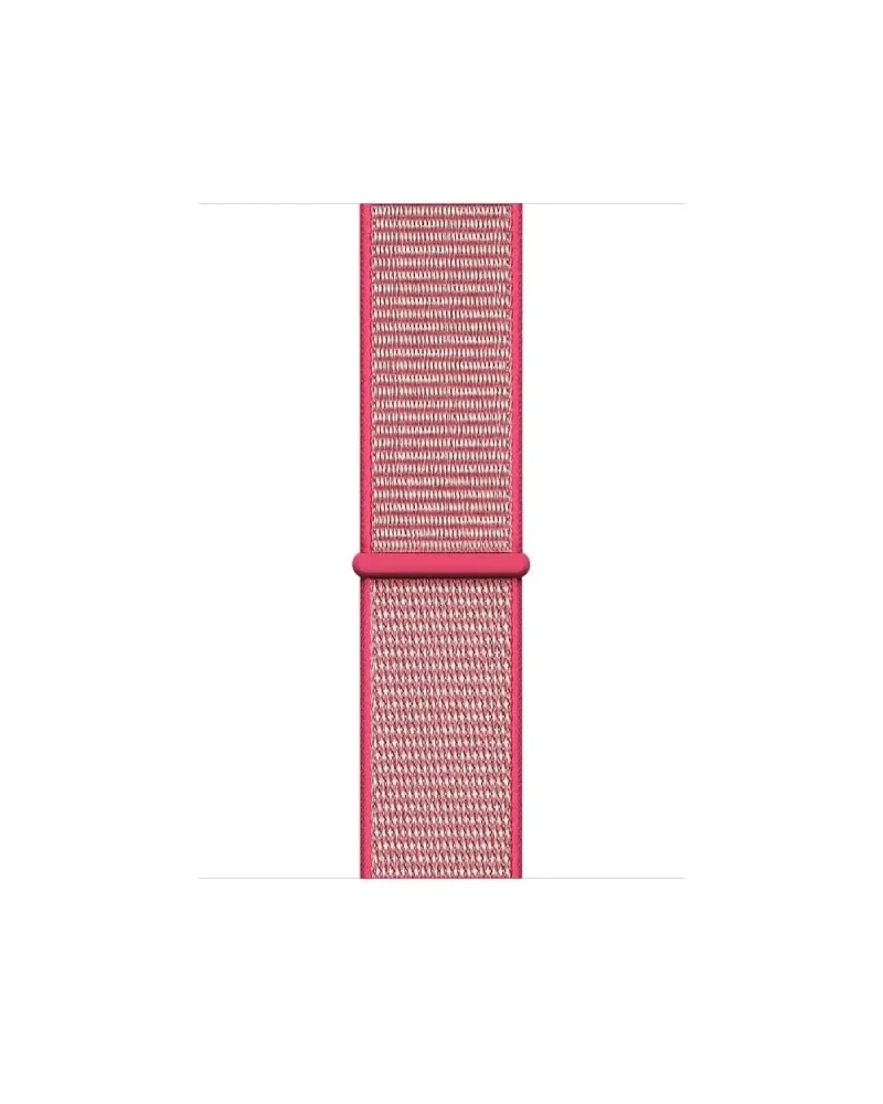 Hot pink woven sport loop watch band with breathable mesh material