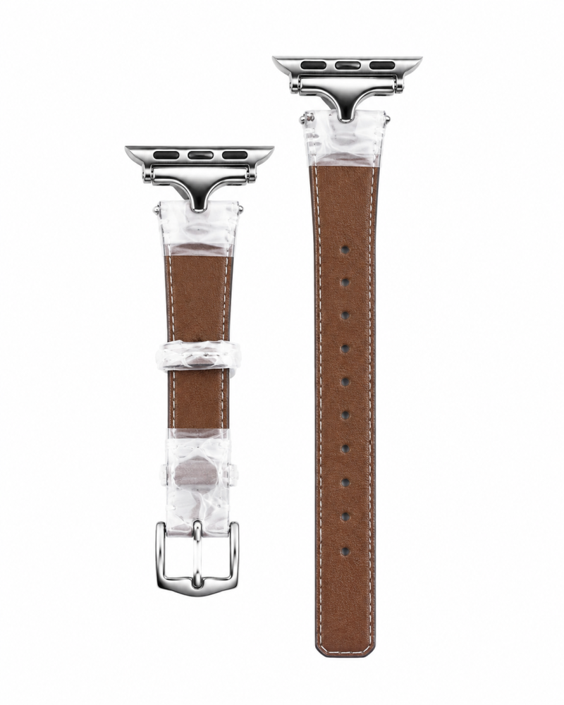 Sophia leather Apple Watch band Himalayas brown crystal detail strap