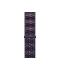 Dark blue woven nylon sport loop watch band with adjustable strap