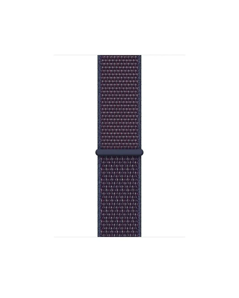 Dark blue woven nylon sport loop watch band with adjustable strap
