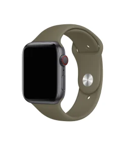 Khaki sport band for smartwatch with aluminum case and digital crown