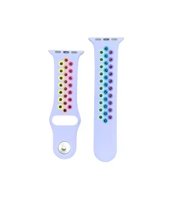 Lavender sport band with rainbow pride colorful dots for smart watch