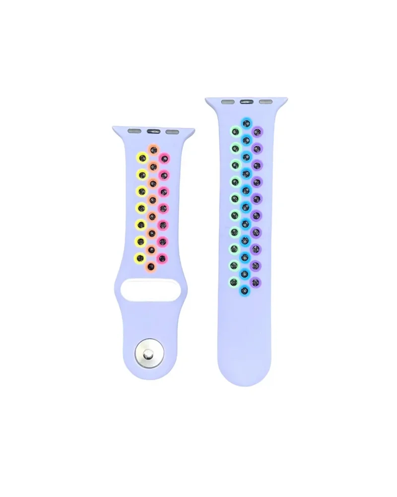 Lavender sport band with rainbow pride colorful dots for smart watch