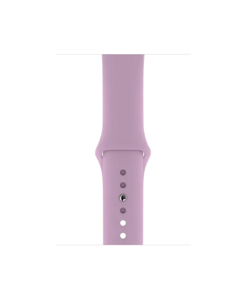 Lavender silicone sport band for smartwatch with adjustment holes