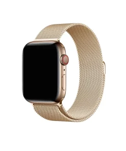 Gold Milanese loop stainless steel mesh smartwatch band for Apple Watch