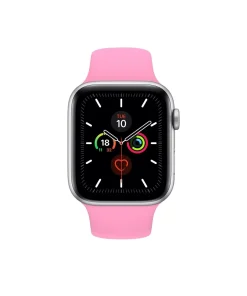 Pink sport band smartwatch with fitness tracking and health monitoring features