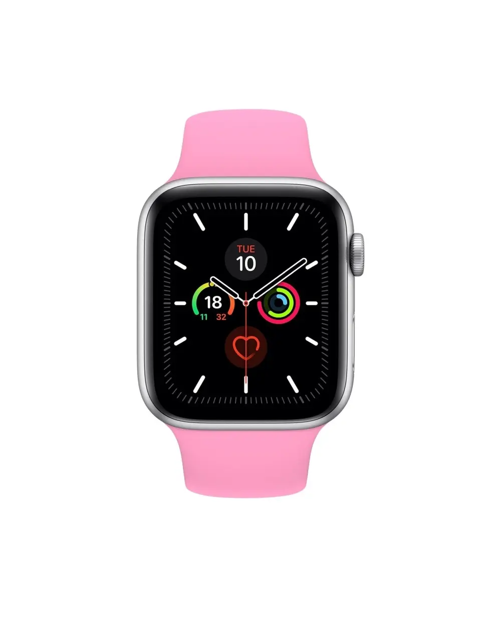 Pink sport band smartwatch with fitness tracking and health monitoring features
