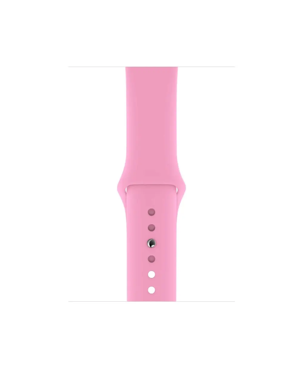Pink silicone sport watch band with adjustable fit and button closures
