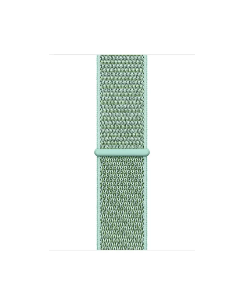 Marine green nylon sport loop watch band with adjustable fastener strap