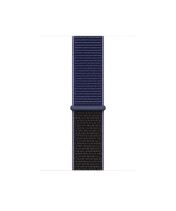Black and navy woven nylon sport loop watch band with connector