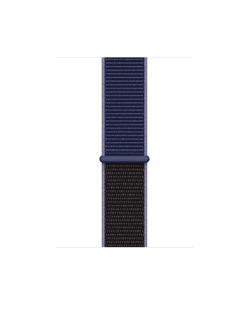 Black and navy woven nylon sport loop watch band with connector