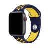 Navy blue and yellow sport smartwatch band with perforated design holes