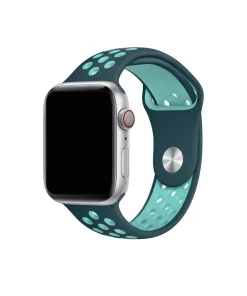 Smartwatch sport band in teal and turquoise with perforated holes, athletic style