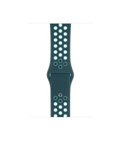 Midnight turquoise sport watch band with perforated ventilation holes design