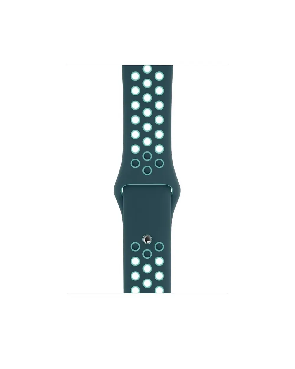Midnight turquoise sport watch band with perforated ventilation holes design