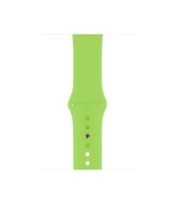 Bright green silicone sport watch band with adjustable buttons and holes