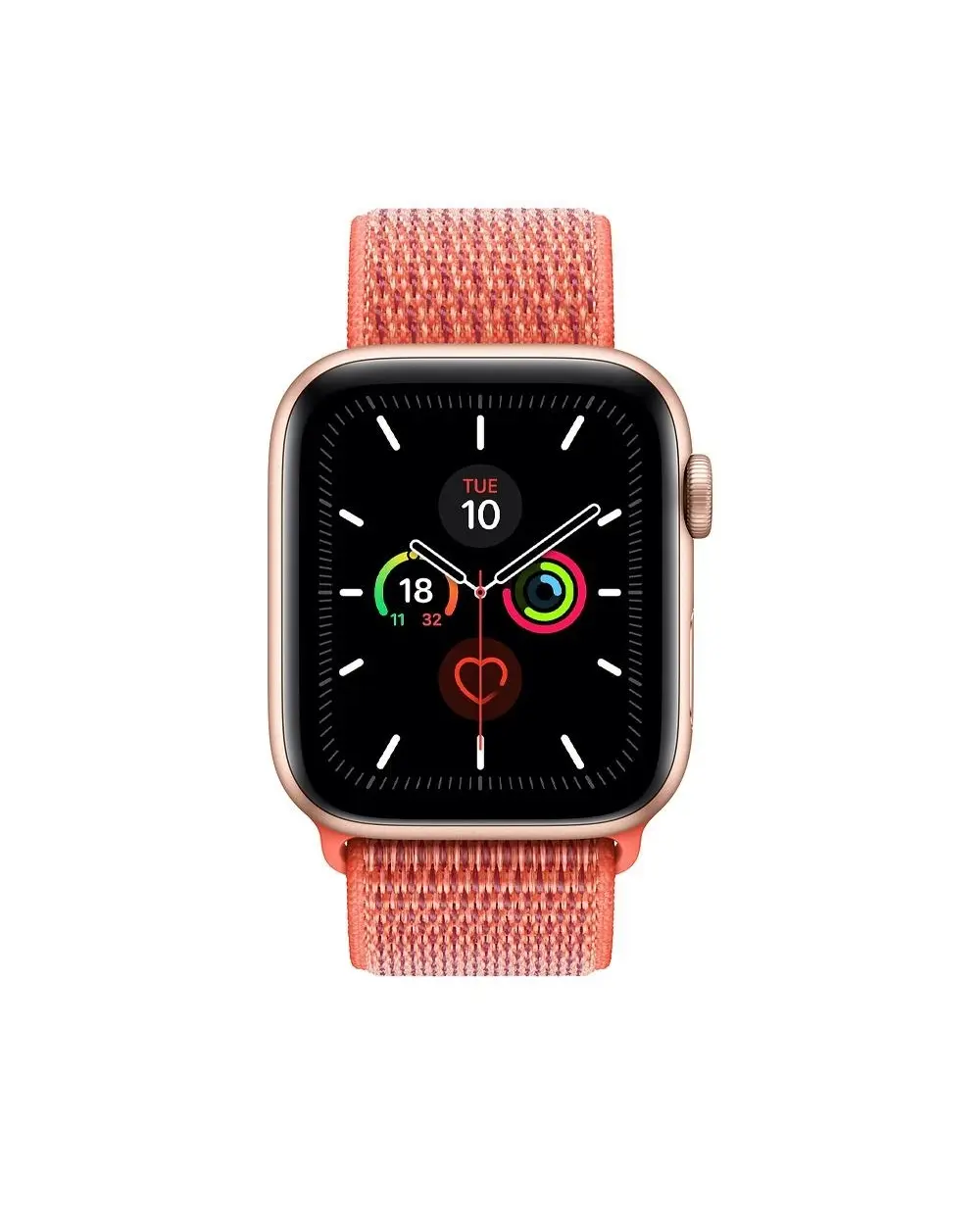 Apple Watch Series 5 rose gold with nectarine sport loop band