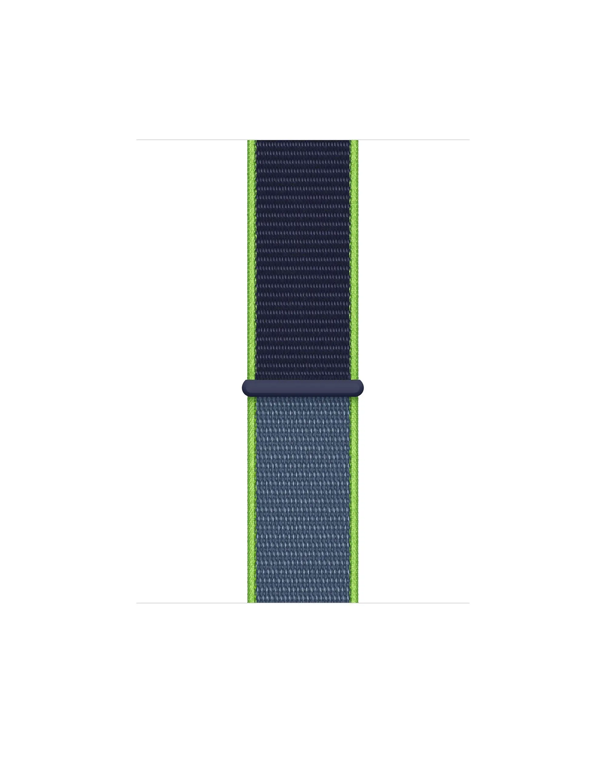 Neon lime and gray woven sport loop watch band with black connector