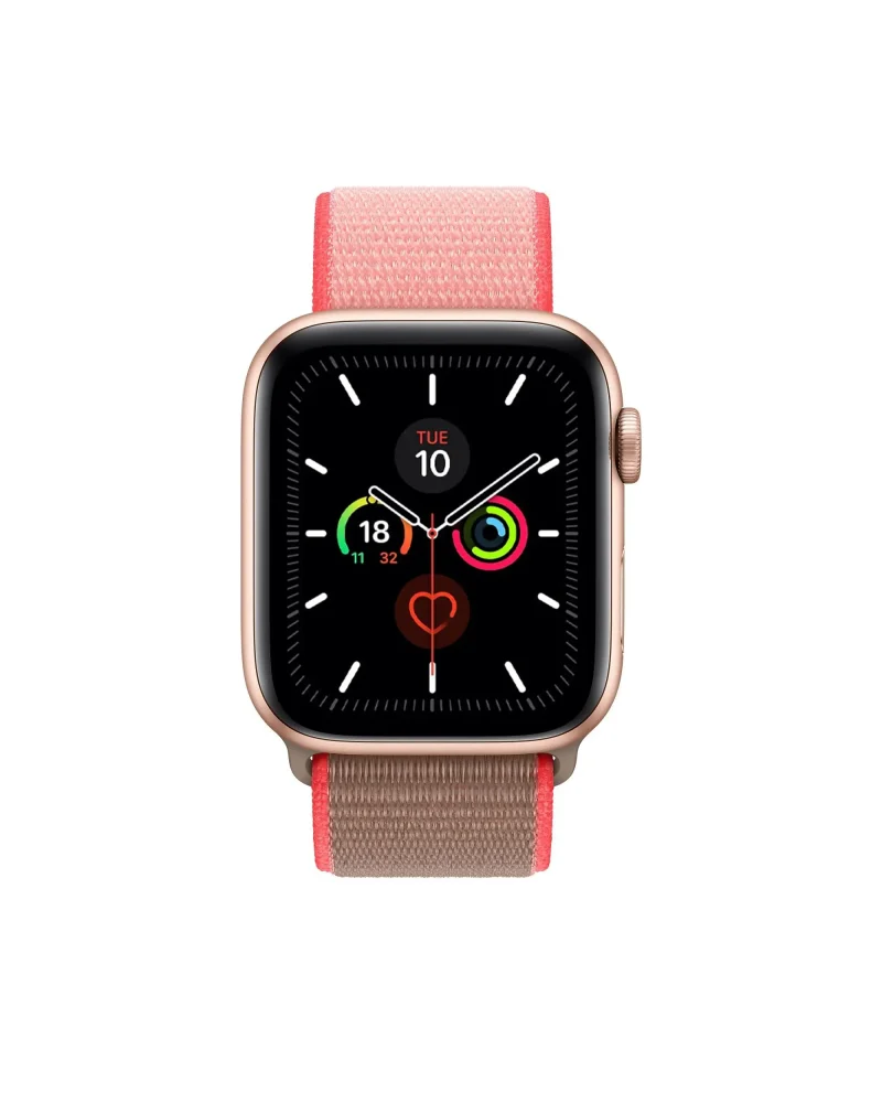 Apple Watch rose gold neon pink sport loop band fitness tracker