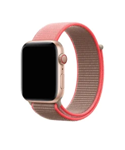 Apple Watch rose gold with neon pink sport loop band