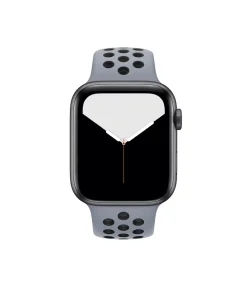 Apple Watch Sport Band Active Obsidian Mist Black smartwatch with perforated strap