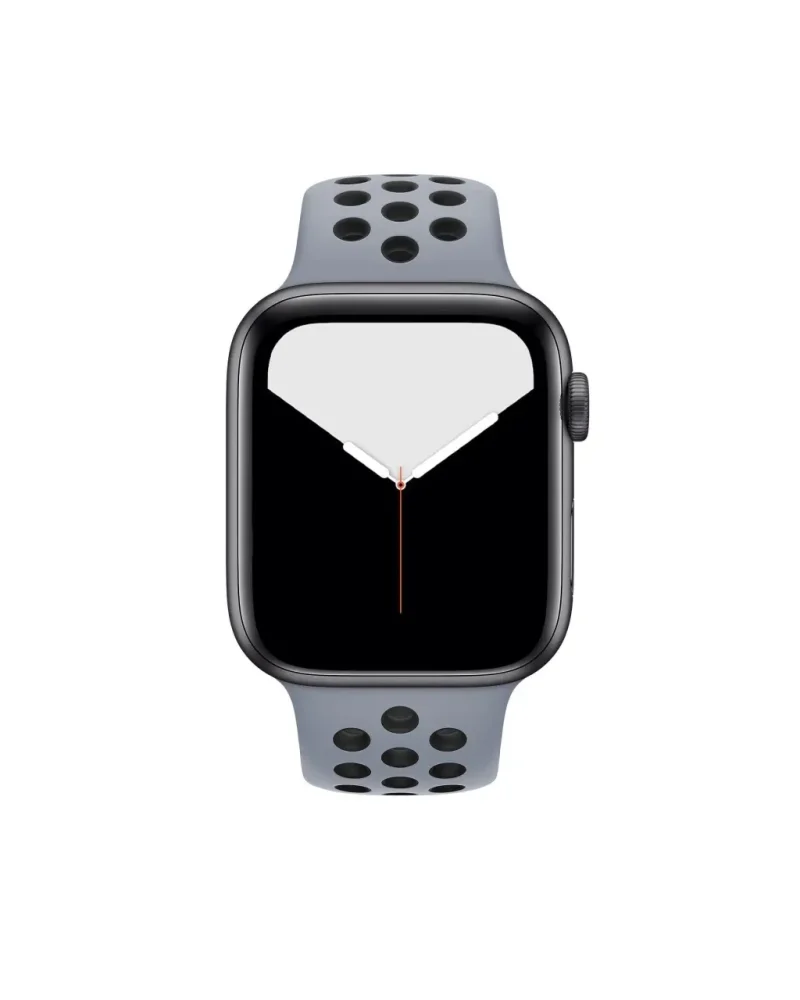 Apple Watch Sport Band Active Obsidian Mist Black smartwatch with perforated strap