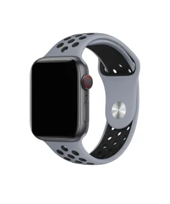 Sport band active smartwatch with obsidian mist black silicone strap