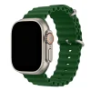 Green silicone ocean band for smartwatch with metal buckle clasp