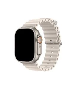 Starlight ocean band smartwatch with silicone strap and orange digital crown