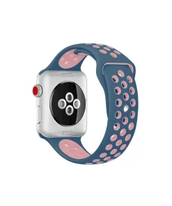 Ocean blue and pink silicone sport band for Apple Watch active wear