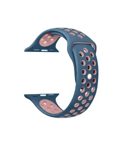 Ocean blue and light pink sport watch band with ventilation holes