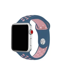 Ocean blue and light pink sport band for Apple Watch with ventilation holes