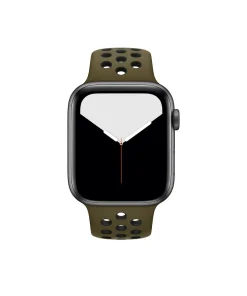 Apple Watch sport band active olive black smartwatch with perforated design