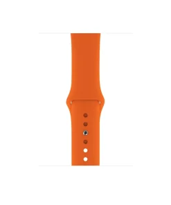 Orange silicone sport band with adjustable buckle closure for smartwatch