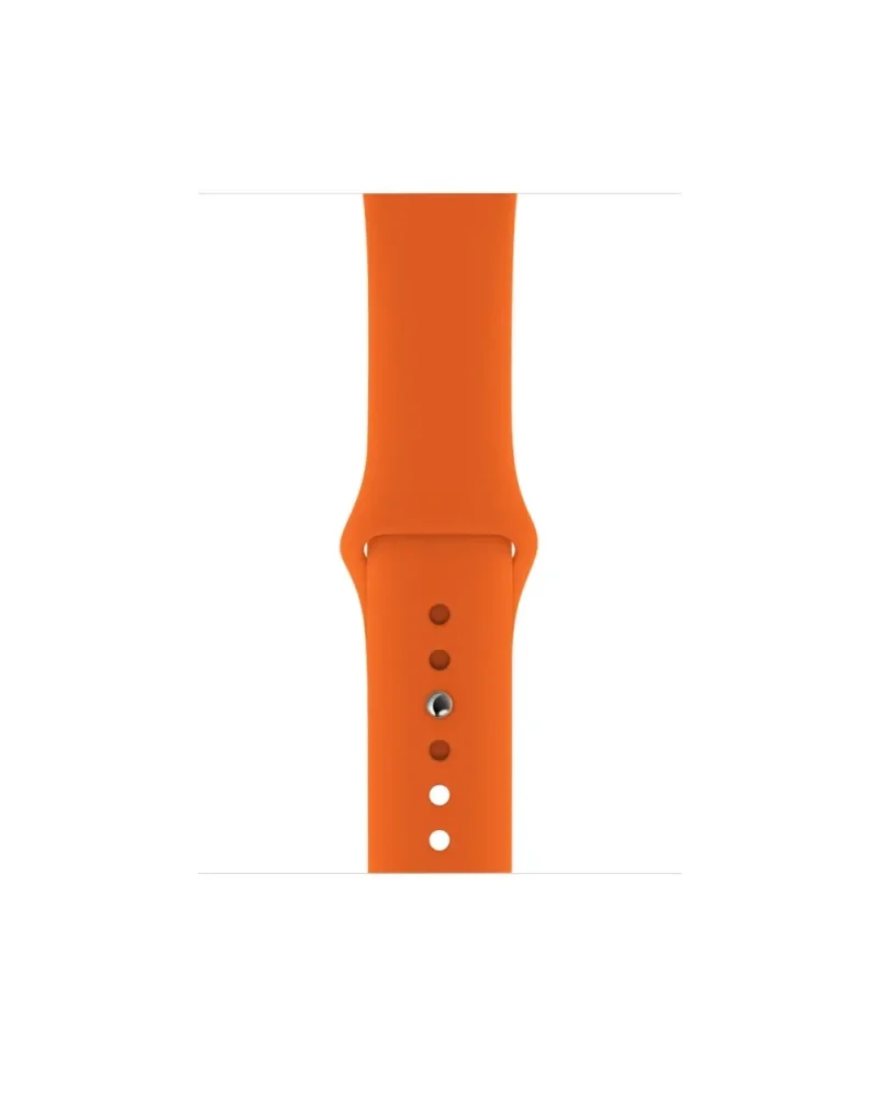 Orange silicone sport band with adjustable buckle closure for smartwatch