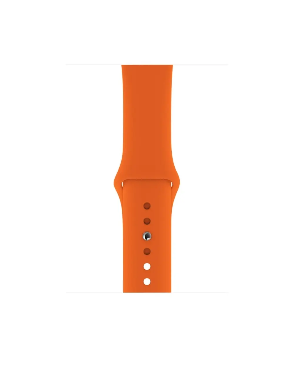 Orange silicone sport band with adjustable buckle closure for smartwatch