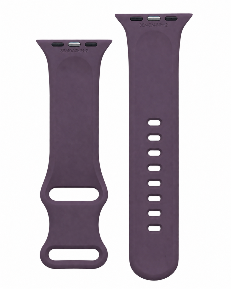 Apple Watch sport band smoky purple silicone replacement strap with sizing options