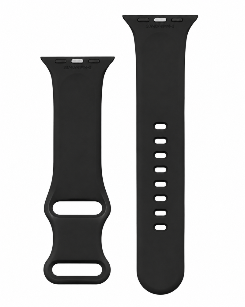 Black silicone sport band for Apple Watch with ventilation holes