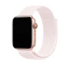 Rose gold Apple Watch with pearl pink nylon sport loop band