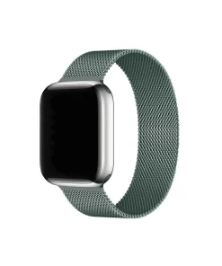 Pine green Milanese loop stainless steel mesh smartwatch band