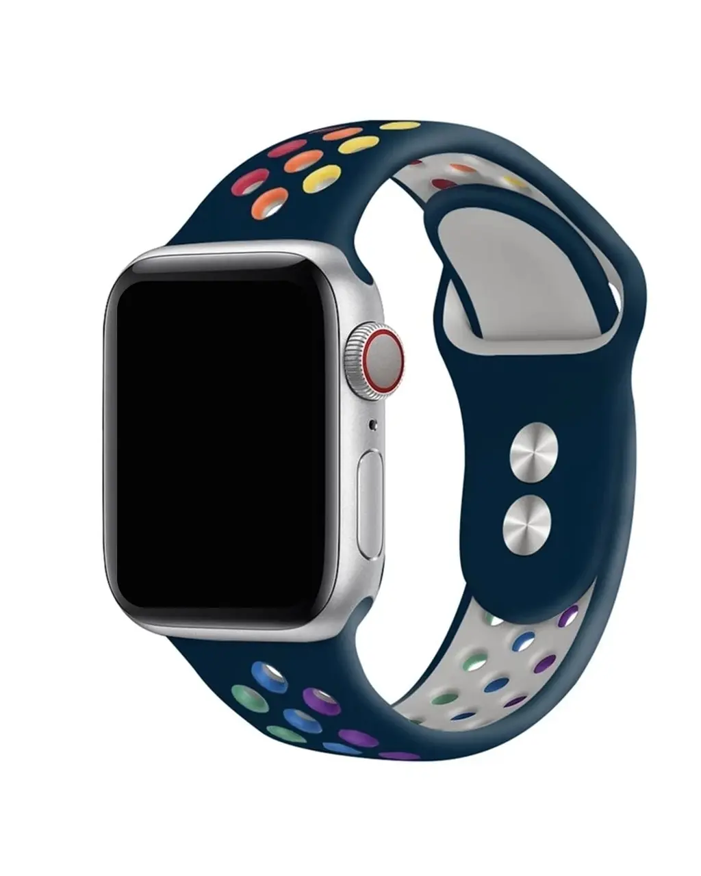 Apple Watch sport band active pine green rainbow pride multicolor dots
