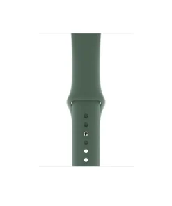 Pine green silicone sport band for smartwatch with adjustable fit holes